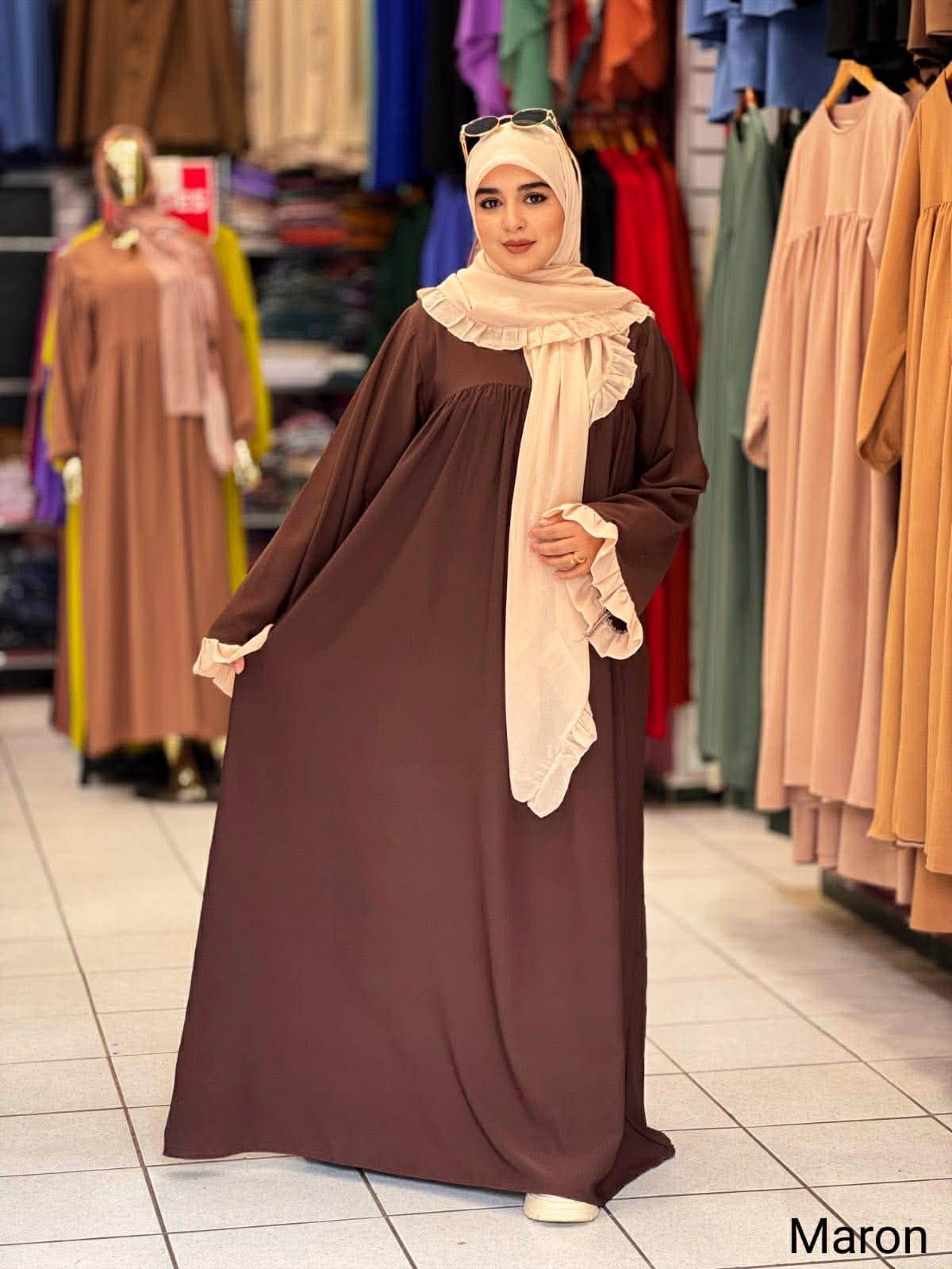 عباية فولار بي الوان مختلفه توب حريري توصيل مجاني لجميع مدن المغرب