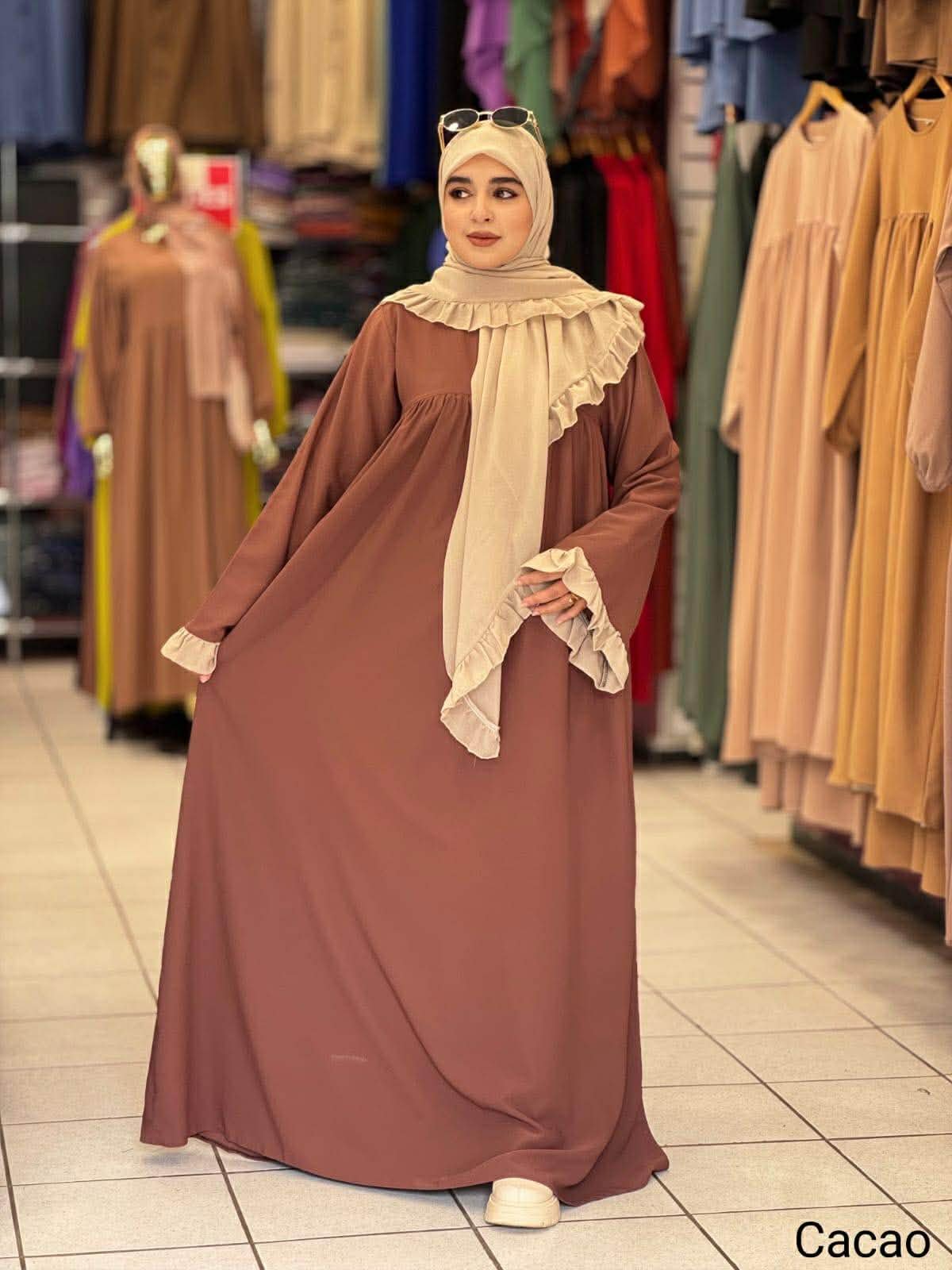 عباية فولار بي الوان مختلفه توب حريري توصيل مجاني لجميع مدن المغرب