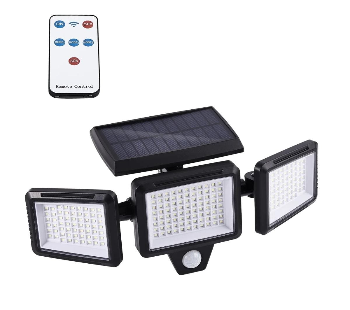 مصباح طاقة الشمسية* قوي مع حساس الحركة 208 LED