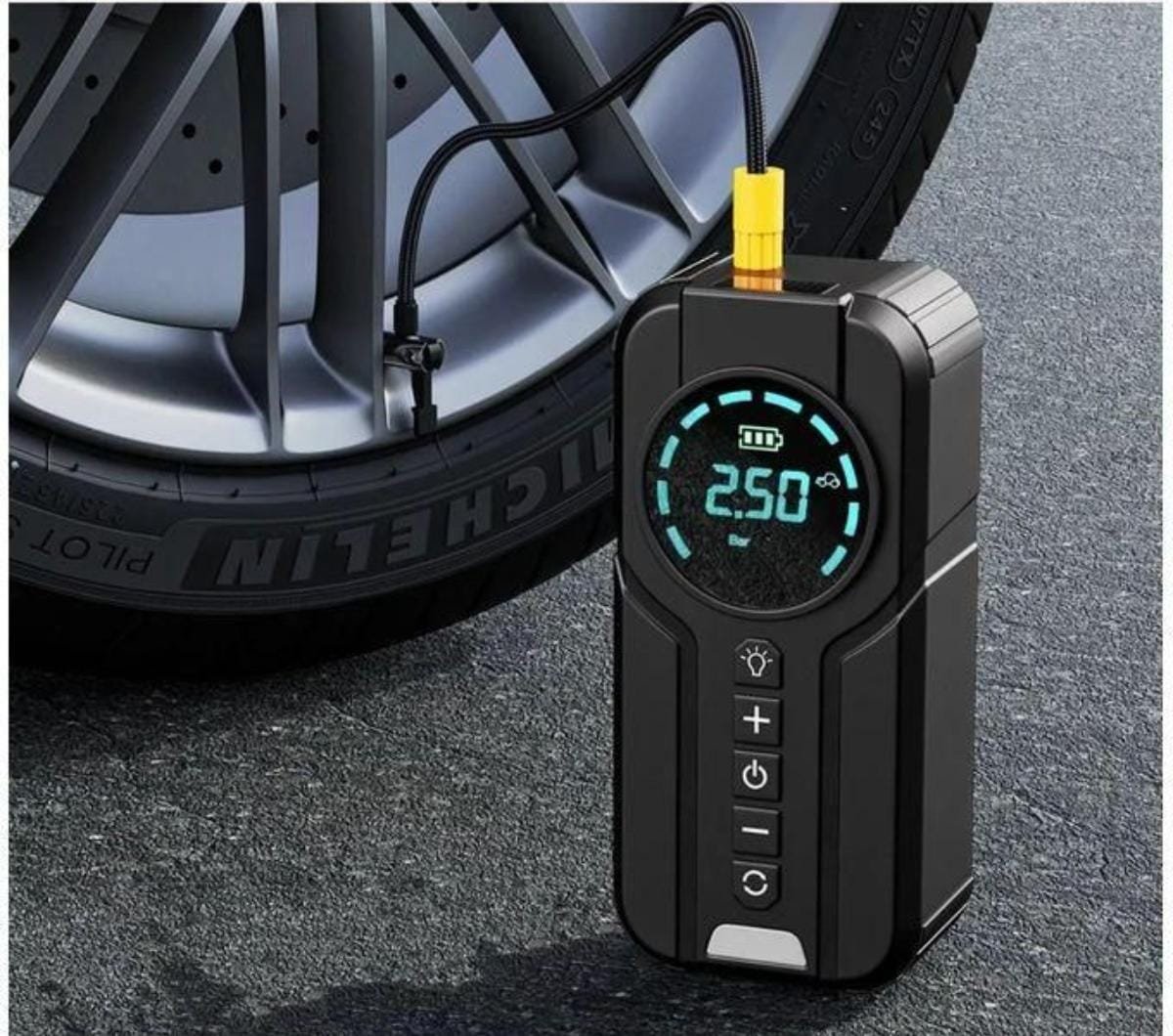 جهاز تشغيل السيارة + مضخة هواء